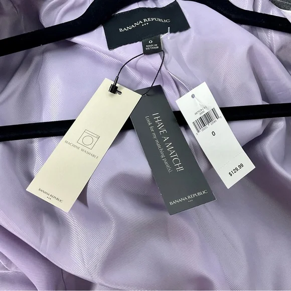 NWT Banana Republic One Button Plaid Blazer Size 0 - Picture 7 of 7